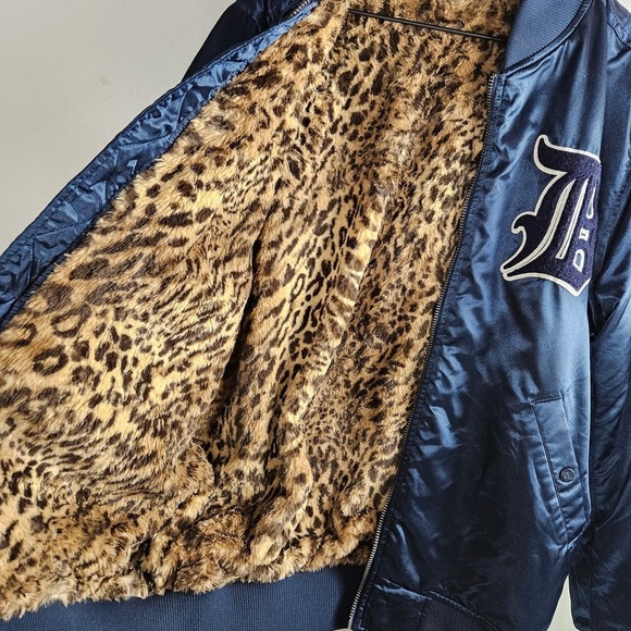 Stall & Dean Detroit Stars Negro League‎ Bomber Jacket XL Blue Satin Baseball - Picture 4 of 9